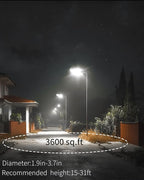 Ofuray Of-15000W Solar Street Lights Outdoor – Super Bright 150 LED, Lights up 3,200 sq.ft with Motion Sensor, 36Ah Power, IP67 Dusk to Dawn Security Commercial Lighting for Court, Parking Lot