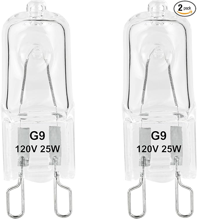 G9 Heat Lamp Bulbs for Reptile,Day White, Mini Halogen Bulb 25W, Infrared Reptile Heat Lamp for Bearded Dragon Gecko Turtle Lizard, Pack of 2