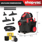 Shop-Vac 4 Gallon 5.5 HP Wet/Dry Vacuum with SVX2 Motor, 1.5" Lock-On Hose, 20 Ft Power Cord, Blower Port, Floor & Utility Nozzles, Filters, Ideal for Garage, Shop & Workshop Use