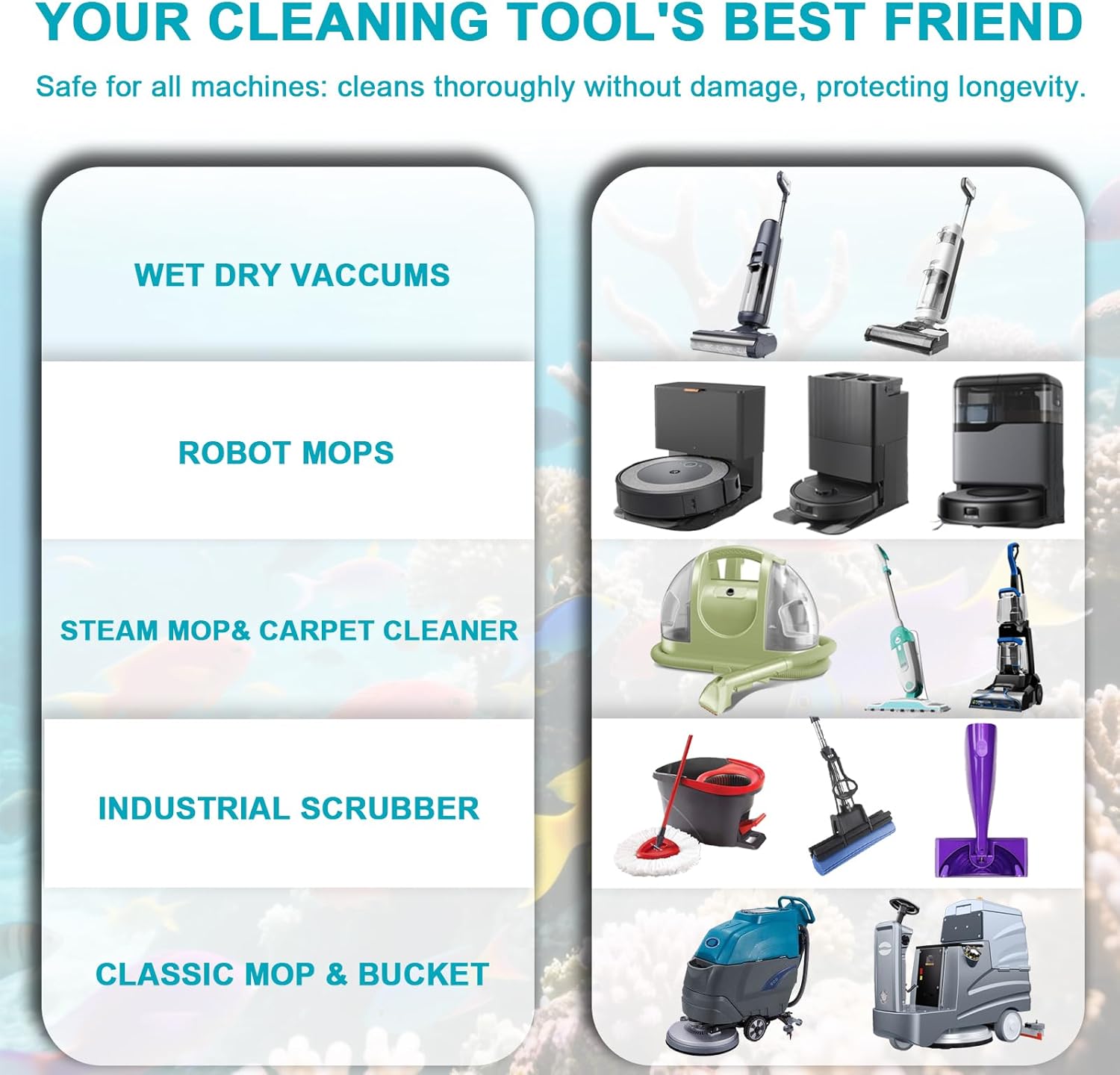 200X Concentrated Floor Cleaning Solution for All Robot Vacuum and Mop, Wet Dry Vacuums Compatible with Eufy, Roborock, Roomba, Tineco, Bissell, Shark, 29.76 fl oz Makes 47 Gallon Cleaner(Ocean Scent)