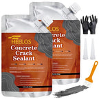 Cement Crack Filler 2Pack Grey, Self Leveling Cement Crack Sealant, High Elasticity Concrete Crack Filler Repair Sealer, Waterproof Caulking Glue for Driveway, Patio, Sidewalk, Garage Floor Repair