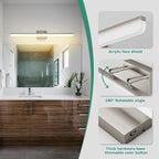 Brushed Nickel Vanity Light 31.5", 24W LED Dimmable Bathroom Light Bar with Adjustable Angle & 5CCT – Modern Long Wall Fixture for Bathroom, Powder Room, Bedroom, Apartment, Hotel