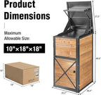 Outdoor Package Delivery Box with Lock - Weatherproof Parcel Drop Boxes for Porch, Anti-Theft Design, Wood-Grain Decorative Mailboxes for Secure Mail & Packages