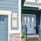 Modern Outdoor Wall Light Fixture with Seeded Glass - White Finish, 2 Pack for Front Porch, Entryway, Garage, Backyard