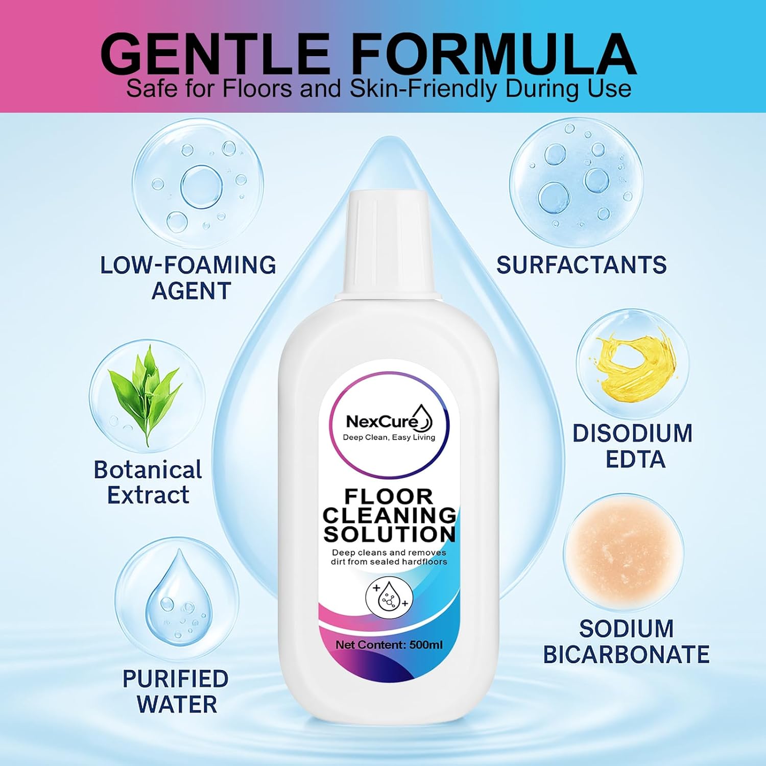 4 Pack Floor Cleaning Solution – Compatible with Tineco iFloor & Floor One Wet Dry Vacuums, Multi-Surface Hard Floor Cleaner Liquid, Residue-Free Eco Friendly Pet Safe Refill