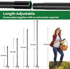 Garden Hoe, 72 Inch Soil Tiller Cultivator Stirrup Hoe, Heavy Duty 2-in-1 Garden Tool with Adjustable Long Handle, Action Scuffle Loop Hoe with Rake for Flower Beds, Garden Loosening Weeding Digging