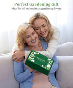 Gardening Tool Set for Women - 10 Piece Heavy Duty Stainless Steel Garden Tools Kit with Ergonomic Non-Slip Handle and Stylish Storage Tote Bag, Ideal Gardening Gifts for Mom, Grandma, Gardeners