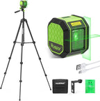 Laser Level with 60 Inch Tripod, Huepar 100Ft Self Leveling Laser Level Rechargeable Green Cross Line Lazer Leveler Tool for Picture Hanging, Tile, Home Renovation, 360° Magnetic Bracket &Target Plate