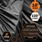 Xpose Safety Black Plastic Sheeting – 10' x 100' Roll – Heavy Duty 5.2 Mil Poly Sheet – Waterproof, Dustproof, Vapor Barrier – for Construction, Painting, Industrial Use