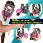 Reusable Half Face and Full Face Gas Mask with Activated Carbon Filter Against Organic Vapor/Dust/Chemical