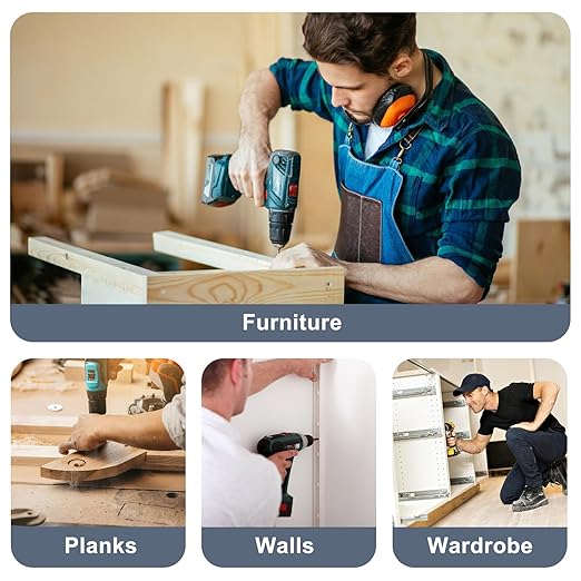 QISHENG 80 PCS #8 Stainless Steel Phillips Flat Head Wood Screws Assortment Set,Stainless Steel 18-8 A2(304) Screw,Home Screw Kit