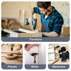 QISHENG 80 PCS Black Head #10 Stainless Steel Phillips Flat Head Wood Screws Assortment Set,Stainless Steel 18-8 A2(304) Screw,Home Screw Kit