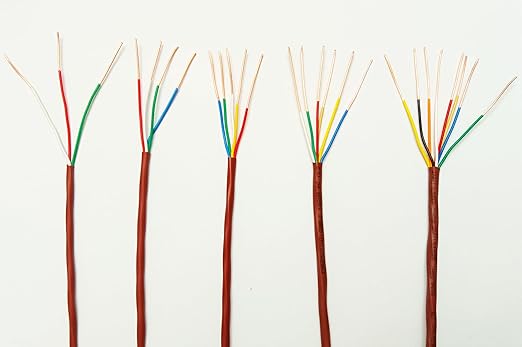 18/8 100ft Thermostat Wire, Solid Copper Wire, 18 Gauge 10 Conductors, ETL Listed CL2 Power Limited Circuit Cable for Indoor/Outdoor Low Voltage Applications Use,Brown