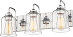 zeyu 3-Light Modern Vanity Lights for Bathroom, 20.5" Industrial Bathroom Lights Over Mirror with Clear Glass Shade, Chrome Finish, ZSL72B-3W CH