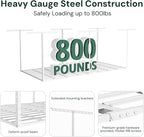 SunsGrove 4x8 Overhead Garage Storage Rack Organization, Adjustable Ceiling Mounted Storage Racks, 800LBS Weight Capacity, 22"-40" Ceiling Dropdown, White