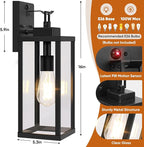 BesLowe 16” Upgraded Motion Sensor Outdoor Wall Lights, Dusk to Dawn Porch Lights Outdoor Wall Sconces, 3 Lighting Modes Exterior Lighting Fixtures with Hooks, Black Outside Lights for House, 2-Pack