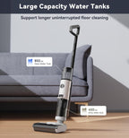 JONR ED12 Wet Dry Vacuum Cleaner,Cordless Floor Cleaning Suitable for Combination of Hard Floor Vacuum Cleaner and Mop,one click self-cleaning,0.1 inch Edge Cleaning,Easy to Clean Dust,Spills,Pet Hair