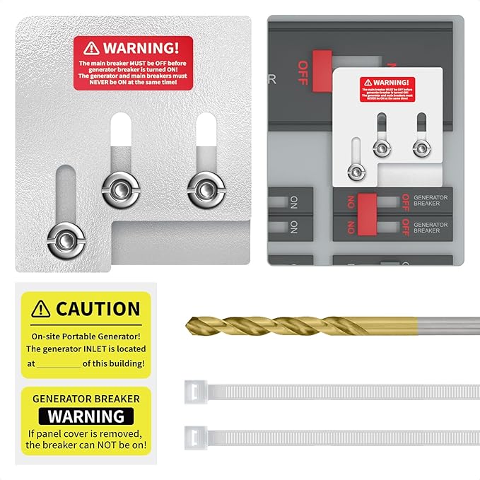 Marsflex Generator Interlock Kit for Square D QO or Homeline 150 or 200 Amp Panels, 1 3/8 Inches Spacing Between Main and Generator Breaker, Professional and Safe Interlock Kit, Easy Installation