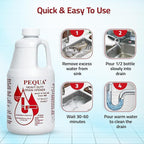 PEQUA INDUSTRIES 64 oz Pequa Heavy Duty Drain Opener - Powerful, Non-Acid, Fast-Acting Formula, Safe for All Pipes, Industrial strength Drain Cleaner for Sinks, Tubs, Septic Tanks (Pack of 4)