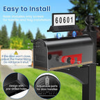 Solar Mailbox Light for Outside Post Mount - 3 Light Modes, Strongest Magnet, Dual-Sided, Waterproof Galvanized Steel, Easy Install, Medium Capacity, 20 x 8.8 x 7 inches, Black
