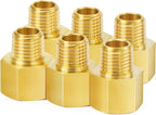 ChillWaves Brass Pipe Fitting Extension Adapter 1/4" NPT Female x 1/4" NPT Male Thread Adapter(6-PACK)