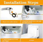 12 Pcs Toilet Flush Handle, Front Mount Toilet Handle Lever, Brass Toilet Flusher Replacement with Nuts, Universal Toilet Repair Handle Inside Tank