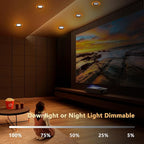 CycevSun 12 Pack Black Recessed Lights 6 Inch with Night Light, Canless Ultra Thin Wafer Downlight Indoor Outdoor Exterior Soffit, Dimmable & 5 Color Selectable, 12W, ETL Listed