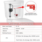 Saillong 6 Sets Toilet Float Replacement Kit, Universal Toilet Flusher Replacement Kit and 2 Inch Flapper Replacement, High-Performance Tank Water Control and Fill Valve