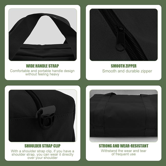 Small Tool Bag,Close Top Wide Mouth Tool Organizer Bag,Large Capacity Tool Bags for Men,Canvas Tool Storage Bag for Storage Handbag for Screwdrivers,Wrench,Pliers Hand Tools (black, 12 Inch)