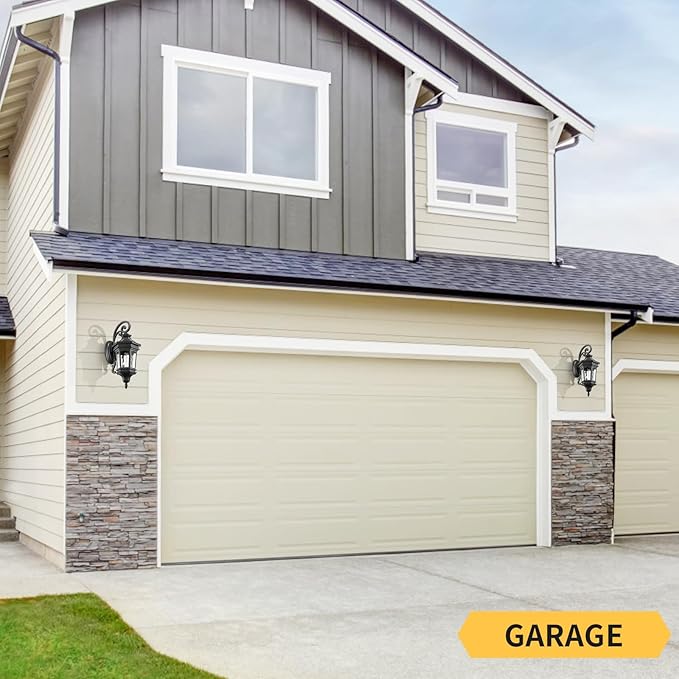 Darkaway Outdoor Wall Light, 22.6inch Large Outside Wall Sconce Light Anti-Rust Waterproof Aluminum with Water Ripple Glass for Patio Yard Doorway Garage