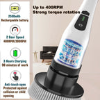 MGLSDeet Electric Spin Scrubber Scrub Brush, Retractable Handle Rechargeable Cleaning Brush with 7 Replaceable Brush Heads, Cordless Power Spin Scrubber 90Mins for Bathroom Shower Bathtub Glass Car