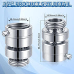 Boltigen Lead-Free Brass Self-Draining Vacuum Breaker 3/4'' GHT Female x 3/4'' GHT Male Hose Bib Anti Siphon Valve Backflow Preventer Adapter, for Outdoor Garden Faucet Spigot Repair Replacement