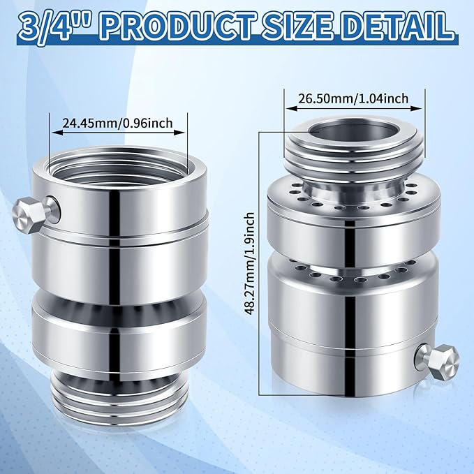 Boltigen Lead-Free Brass Self-Draining Vacuum Breaker 3/4'' GHT Female x 3/4'' GHT Male Hose Bib Anti Siphon Valve Backflow Preventer Adapter, for Outdoor Garden Faucet Spigot Repair Replacement