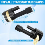 97258 Tub Drain Removal Tool, Multi-Scene Extraction Tool, Golden Extractor for Tub Drain Plumbing Repairs, for Use with 3/8" Drive Ratchet Wrenches, One-Size-Fits-All Design for Many Specifications