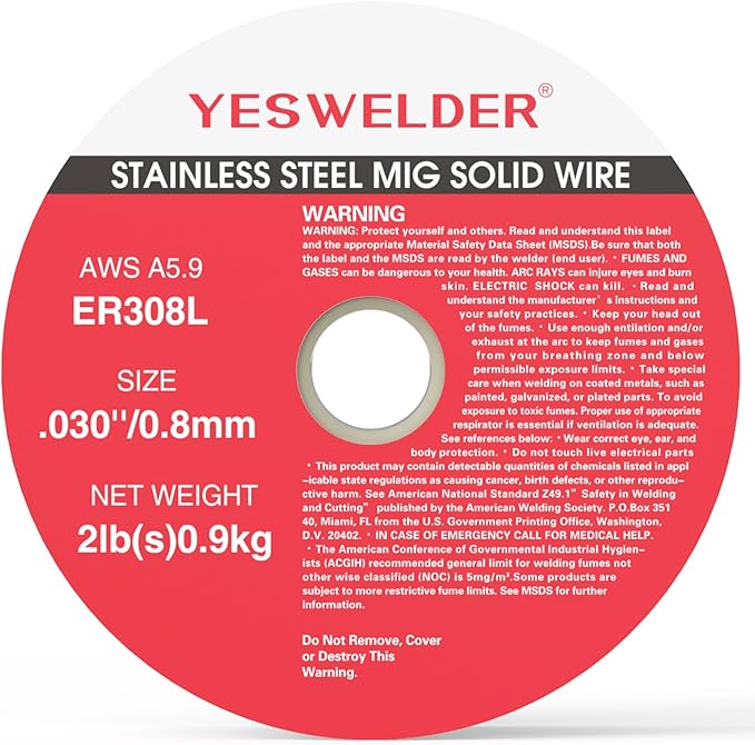 YESWELDER Stainless Steel MIG Solid Wire ER308L .030-Diameter, 2-Pound, 3-Packs Strong ABS Plastic Spool Welding Wire
