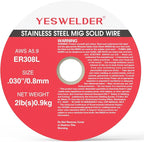 YESWELDER Stainless Steel MIG Solid Wire ER308L .030-Diameter, 2-Pound, 3-Packs Strong ABS Plastic Spool Welding Wire