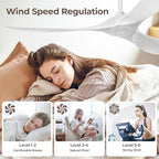 60 Inch Ceiling Fan Without Lights, White | Outdoor Ceiling Fan with Remote, 6-Speed Adjustable Reversible DC Motor for Patio & Living Room