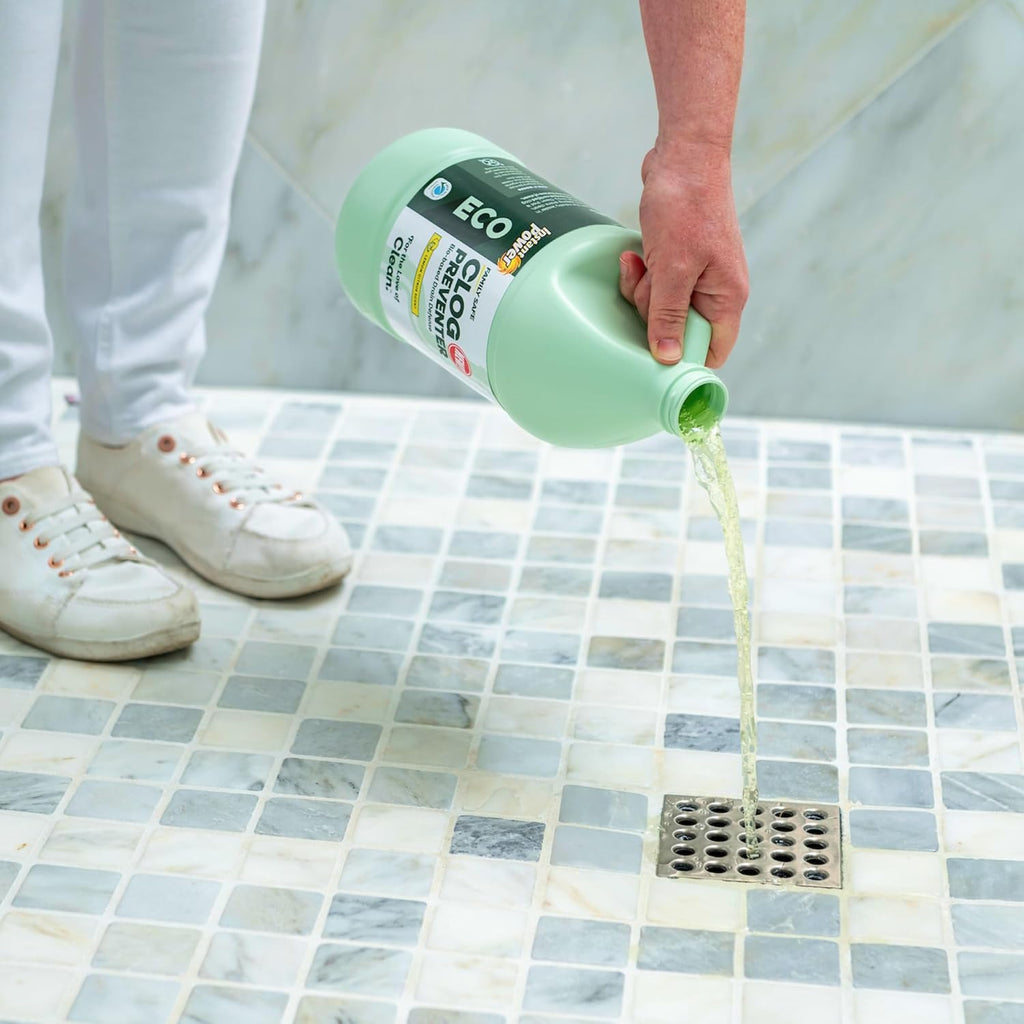 Instant Power Eco Clog Preventer - Enzyme Drain Cleaner Liquid and Deodorizer for Sink, Shower, Toilet, Garbage Disposal Cleaner, Bio-Based Drain Defense, Smell Remover and Odor Eliminator - 2 Liters