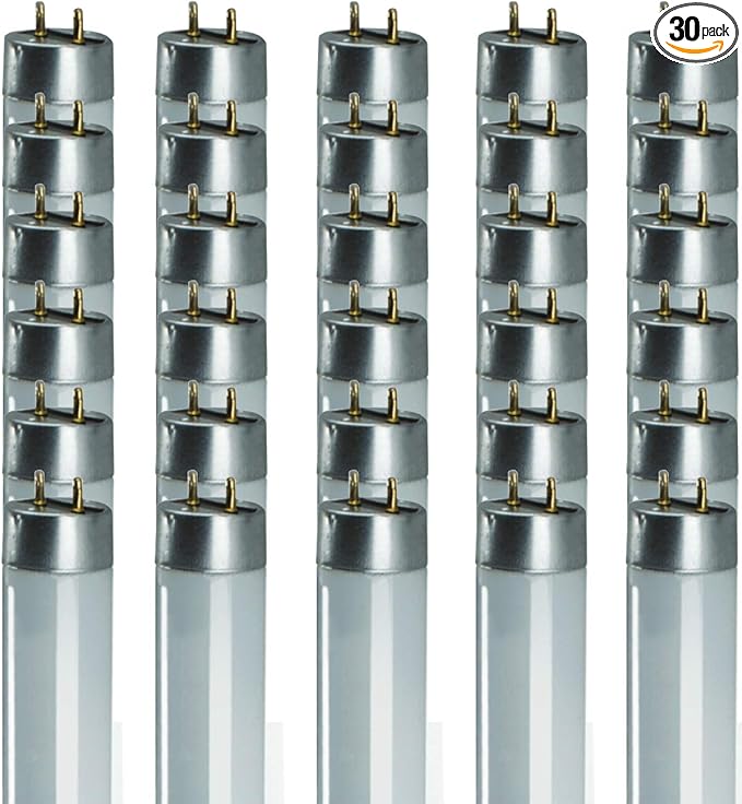 GoodBulb 28-Watt 48 Inch T8 Fluorescent Light Bulb | 4100K Cool White Medium Bi-Pin Base | 2970 Lumens 86 CRI 36000 Life Hours | Instant/Programmed Start | Pack of 30 Bulbs