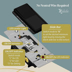 TOPGREENER Kalide Dimmer Light Switch, LED Dimmer Switch, Full Range Dimming, Single Pole/3-Way, 120VAC, 60Hz, 300W LED/CFL, Neutral Wire Not Required, Wall Plate Included, Black