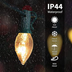 C7 Christmas Relacement Bulbs, 25 Pack Clear Light Bulbs for E12 Candelabra Base Outdoor/Indoor String Lights, 5 Watt