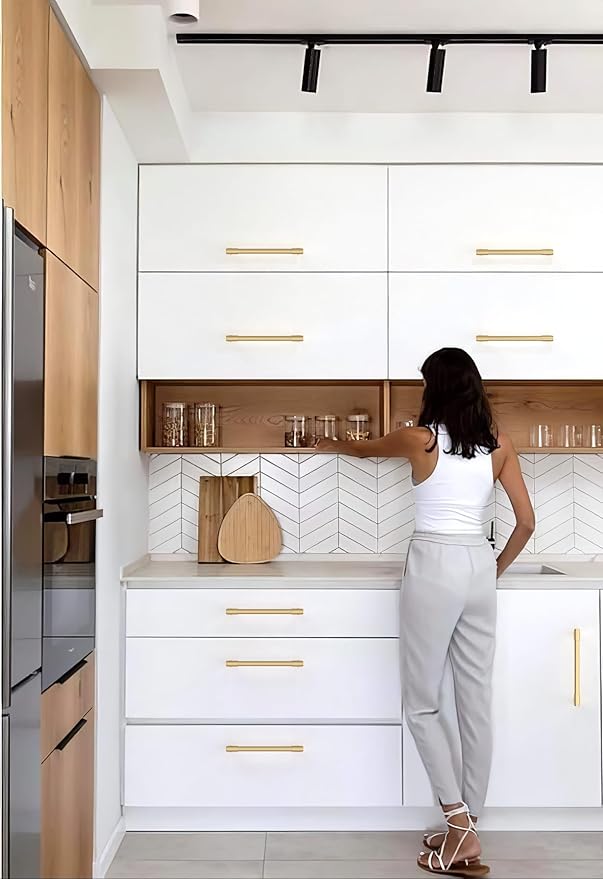 10 Pack Champagne Bronze Cabinet Pulls 6.3 Inch(160mm) Kitchen Cabinet Handles Cabinet Hardware for Drawer Pulls