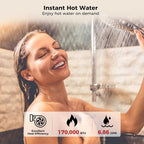 CAMPLUX Climatech 7 Tankless Water Heater Propane 170,000 BTU, 6.86 GPM Residential Instant On-Demand Tankless Hot Water Heater Liquid Propane, Indoor Installation, CA686WLP, Real Parameters, No False