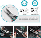 DURATECH 4-Piece Pliers Set - 8" Long Nose, Slip Joint, Groove Joint Pliers & Adjustable Wrench for Home Use