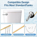 Universal Toilet Handle Replacement Kit ,Front Mount Toilet Flush Handle ,Zinc Alloy Toilet Handle Lever,Toilet Flush Handle Replacement Compatible with American Standard/Mansfield/Gerber (2 Pack)