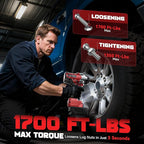 Cordless Impact Wrench 1/2 inch Compatible with Milwaukee 18v Battery, 1700 Ft-lbs High Torque Impact Driver with 6Pcs Sockets & Storage Case, Electric Impact Gun with 4-Speed & LED Light