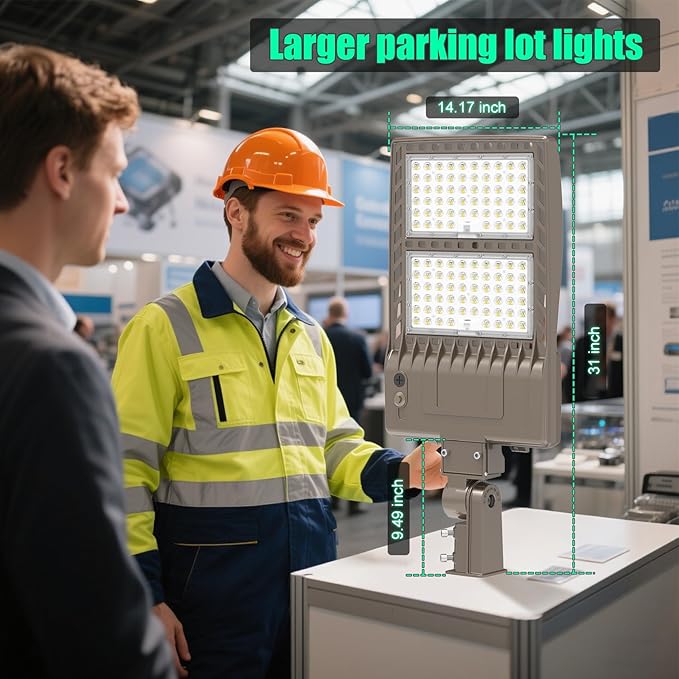 6Pack 480V 400W/320W/240W LED Parking lot Light with Dusk to Dawn Photocell, Slip Fit Mount 56000LM IP65 5000K 277-480VAC Input, 400 Watt LED Flood Light, Outdoor Parking Lights Commercial Pole Street