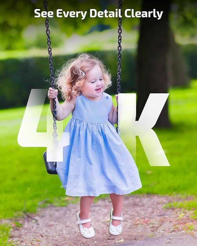 《2-Way Audio & Auto-Tracking》4K Outdoor Wired Security Camera System,360 Degrees Security PTZ IP Cameras,Surveillance Video Equipment, Surveillance DVR Kits