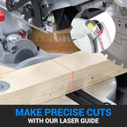 Double Bevel Compound Sliding Miter Saw, Double-Bevel Corded Miter Saw with Laser Guide & 15-Amp Heavy-Duty Motor, Sliding Miter Saw with TCT Saw Blade for Woodworking (12")