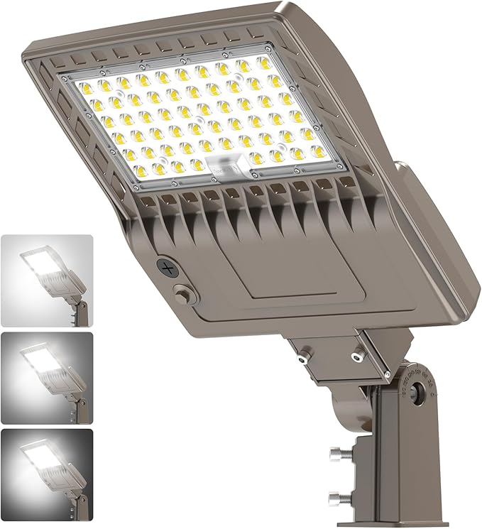 BBESTLED 200W Parking Lot Lights Slip Fitter UL DLC Listed 28000LM IP65 5000K Commercial Area Street LED Shoebox Pole Light 100-277VAC Input Brown, 200W/160W/120W LED Sport Court Light Outdoor